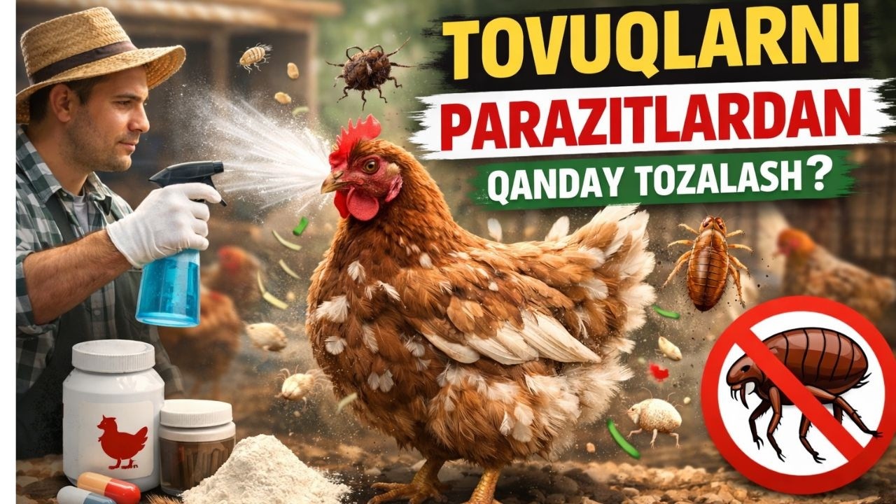 Tovuqlar nega qichiydi? Parazitlardan 100% qutulish yo‘li