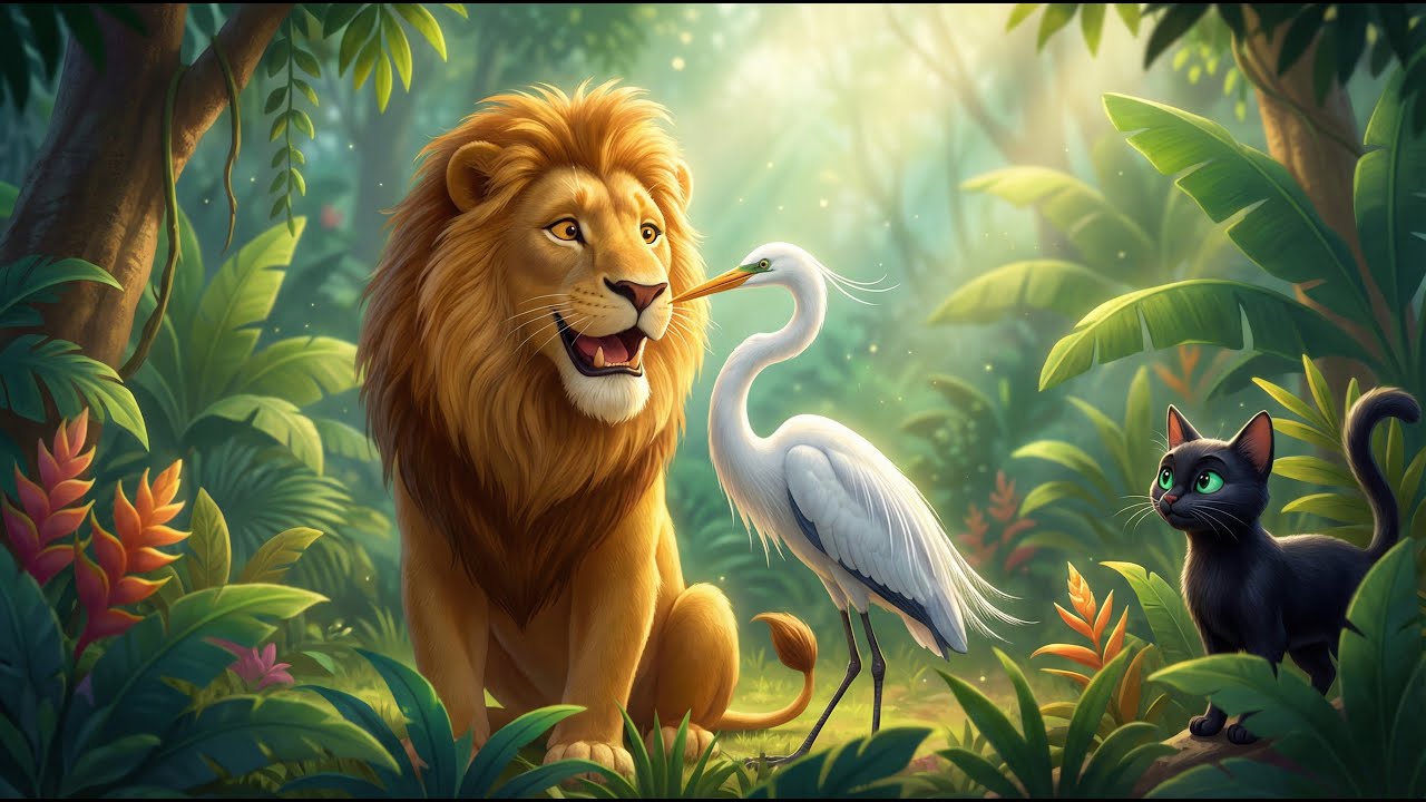 🦁🕊️ The Lion and the Crane | Moral Story for Children