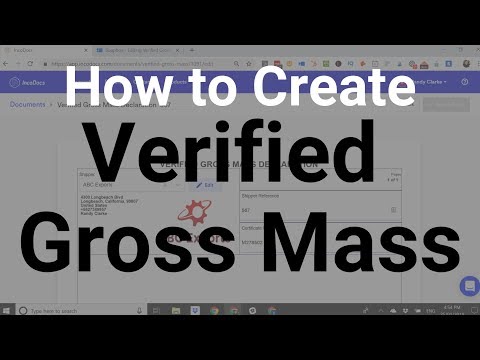 Create Verified Gross Mass Document Certificate Export Logistics Supply Chain