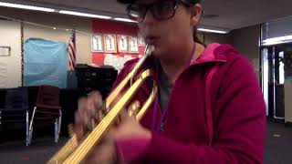 Ms. Olah's music class. Essential Elements Trumpet, #1