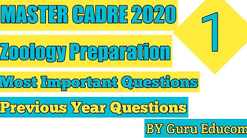 Master Cadre 2020 Preparation Of Zoology | Most Imortant Previous Year Questions