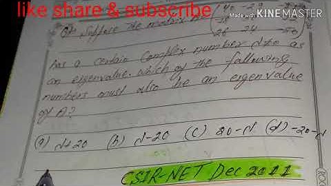 Eigen values of matrix | trace of matrix | linear solve question | Csir net dec 2011 question