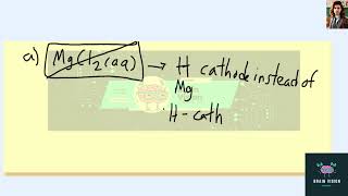 The last step in the Dow process for the production of magnesium metal involves electrolysis of molt