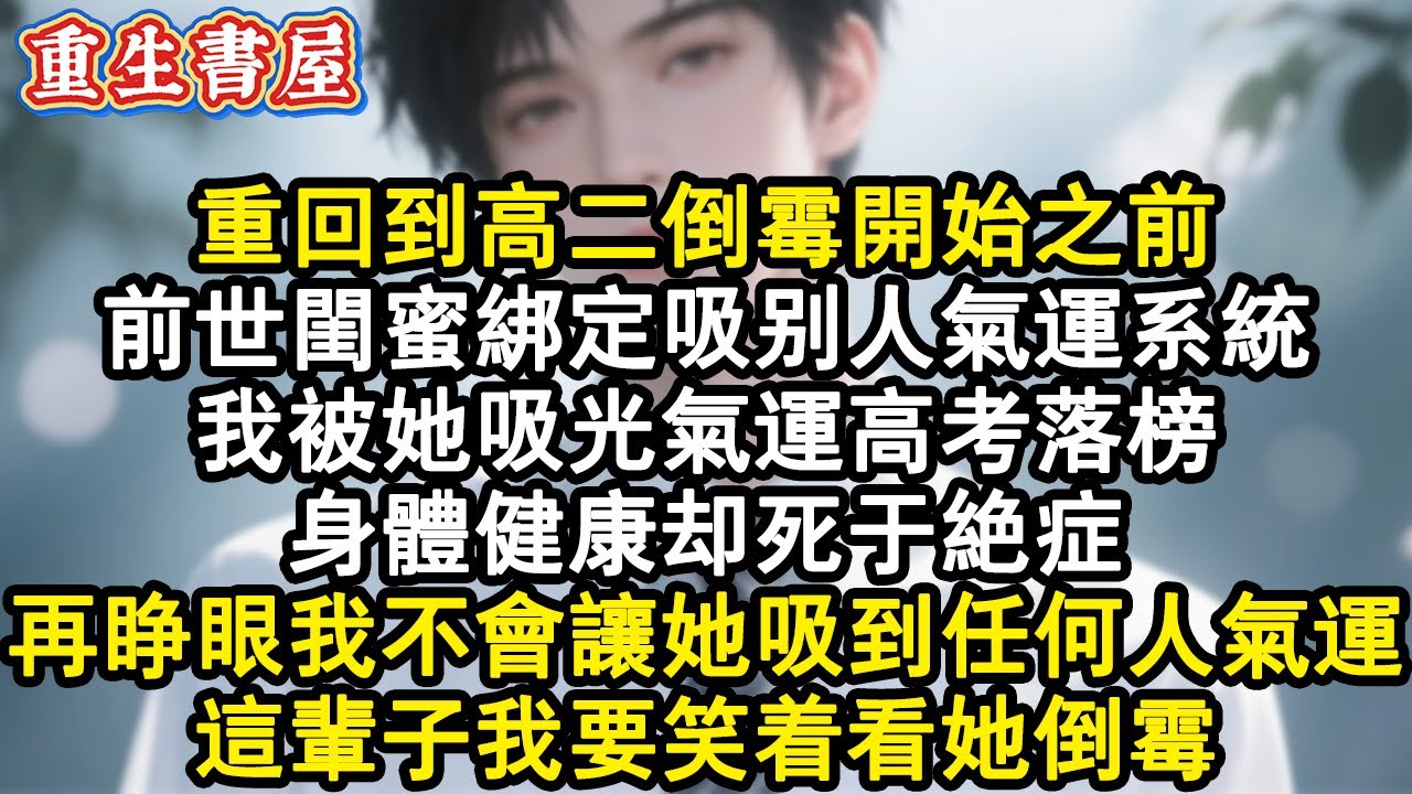 【重生爽文】重回到高二倒楣開始之前。前世閨蜜綁定吸別人氣運系統，我被她吸光氣運高考落榜。身體健康卻死於絕症。再睜眼我不會讓她吸到任何人氣運，這輩子我要笑著看她倒楣。#小說 #重生故事 #爽文