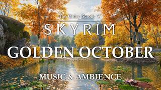 Golden Autumn October in Skyrim | Calming Skyrim Music & Fall Ambience | 4 Hours screenshot 1