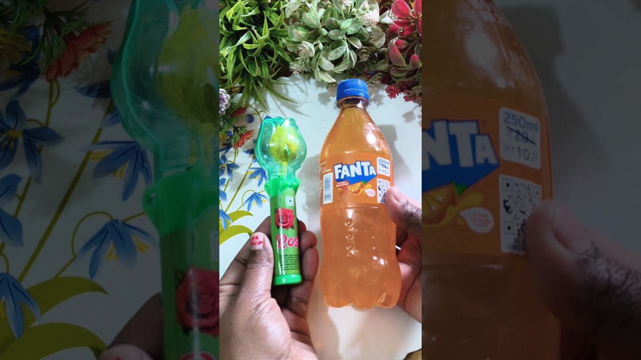 Rose lollipops + Fanta drink popsicle. 