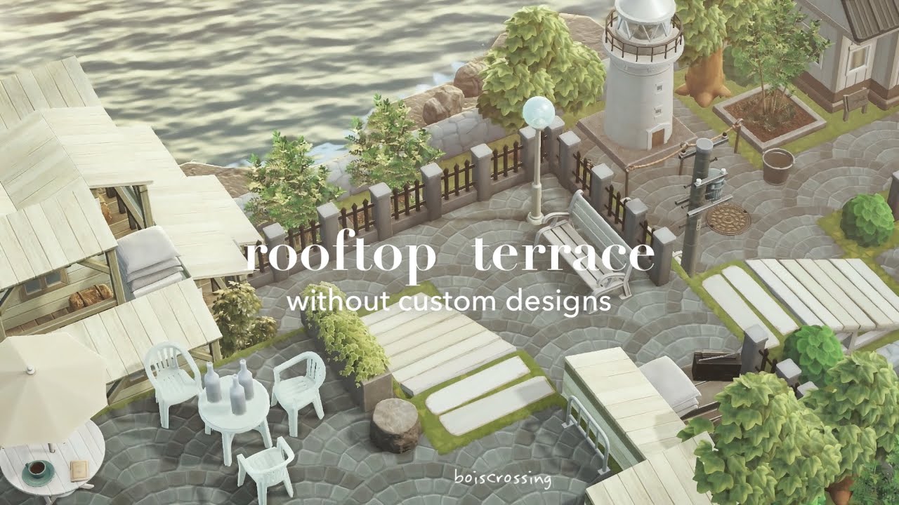 【あつ森】マイデザインを使わずにつくる島 屋上テラス☕️ |No Custom Designs | Rooftop Terrace Animal Crossing New Horizons