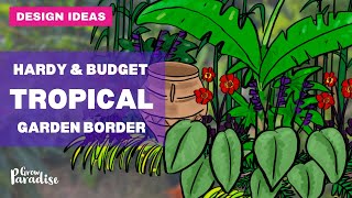 How to design a tropical garden border - hardy \& low budget