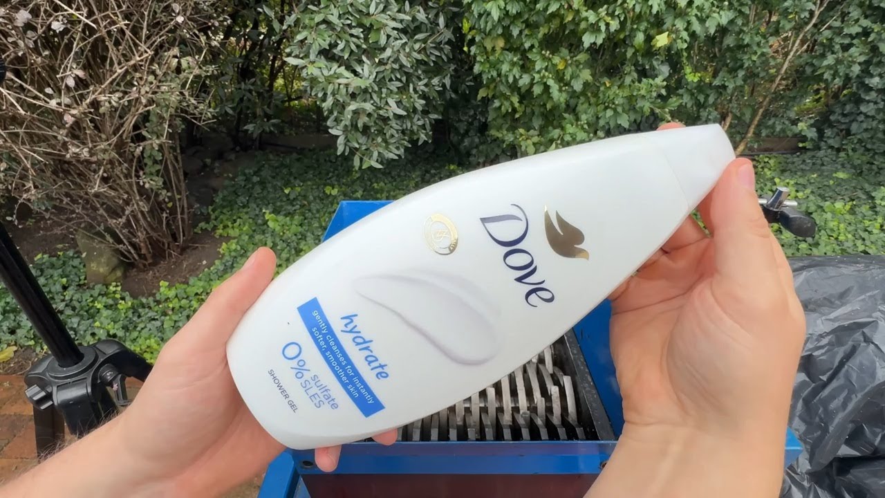 Dove Essential Care Body Wash Hydrate vs Shredder | crushing metal | Satisfying ASMR video!