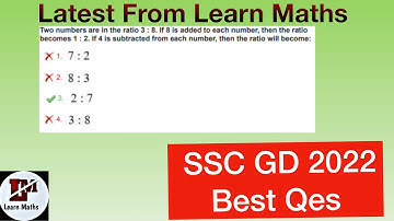 Two numbers are in the Ratio 3:8.If 8 is added to each number then the ratio becomes 1:2.If 4 is
