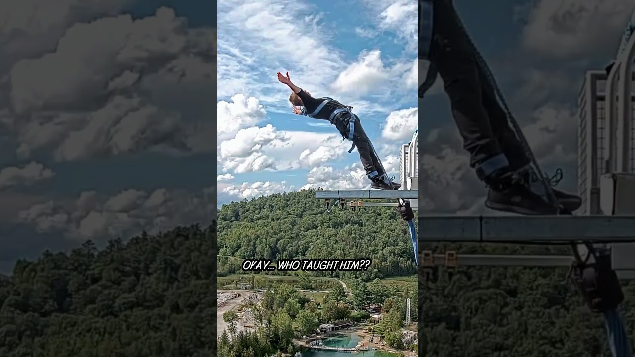 First-time jumper… or is he secretly a pro?? 👀