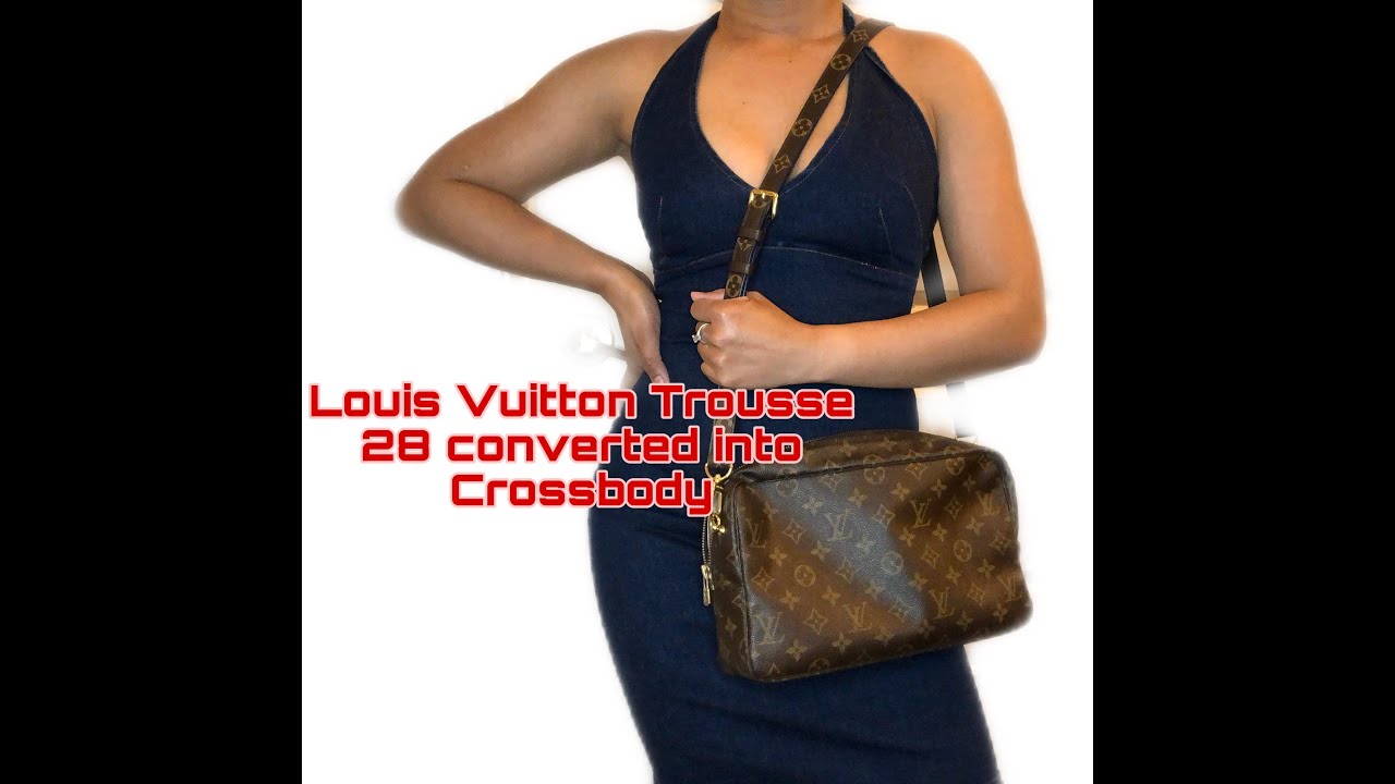 Louis Vuitton Trousse 28 converting into Crossbody - YouTube