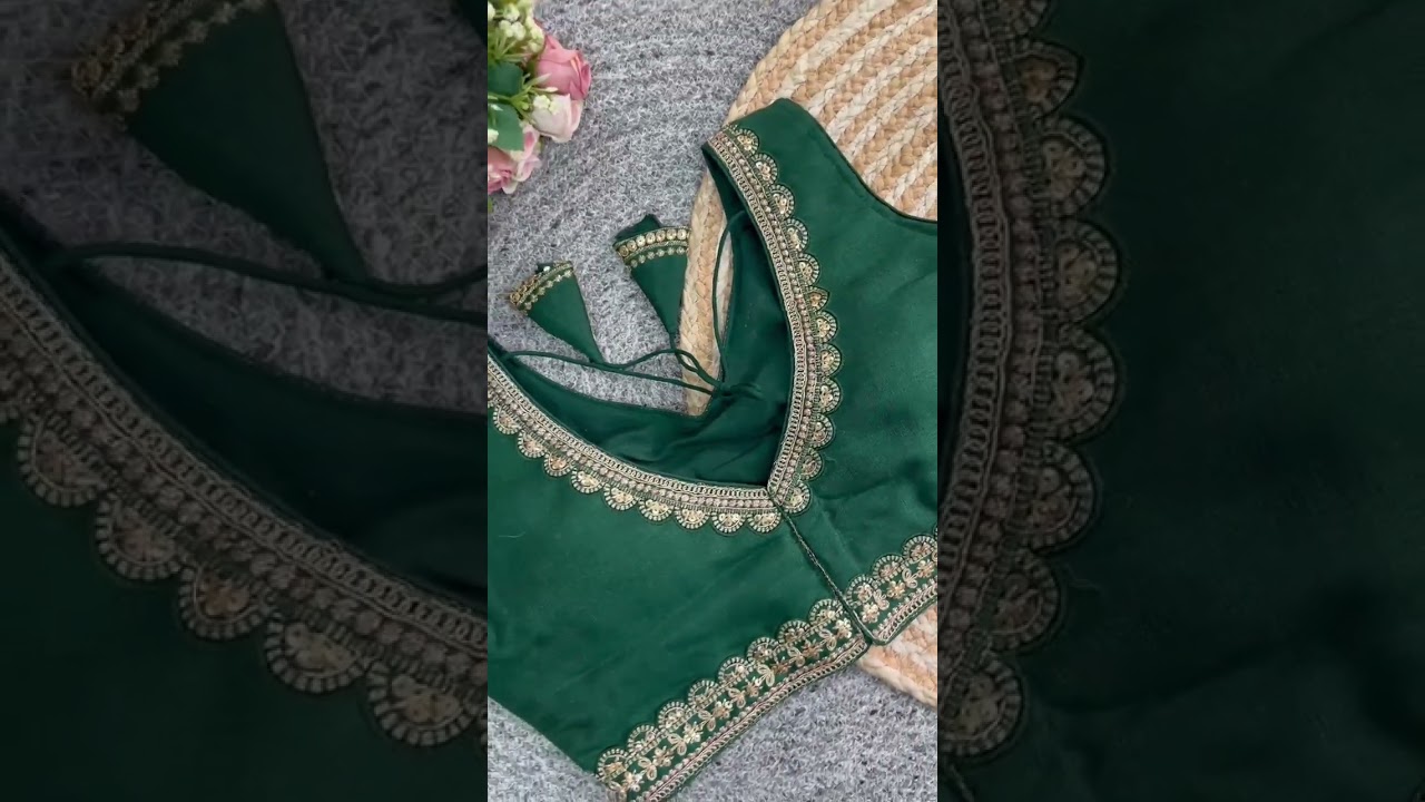 Dark Green Silk Blouse
