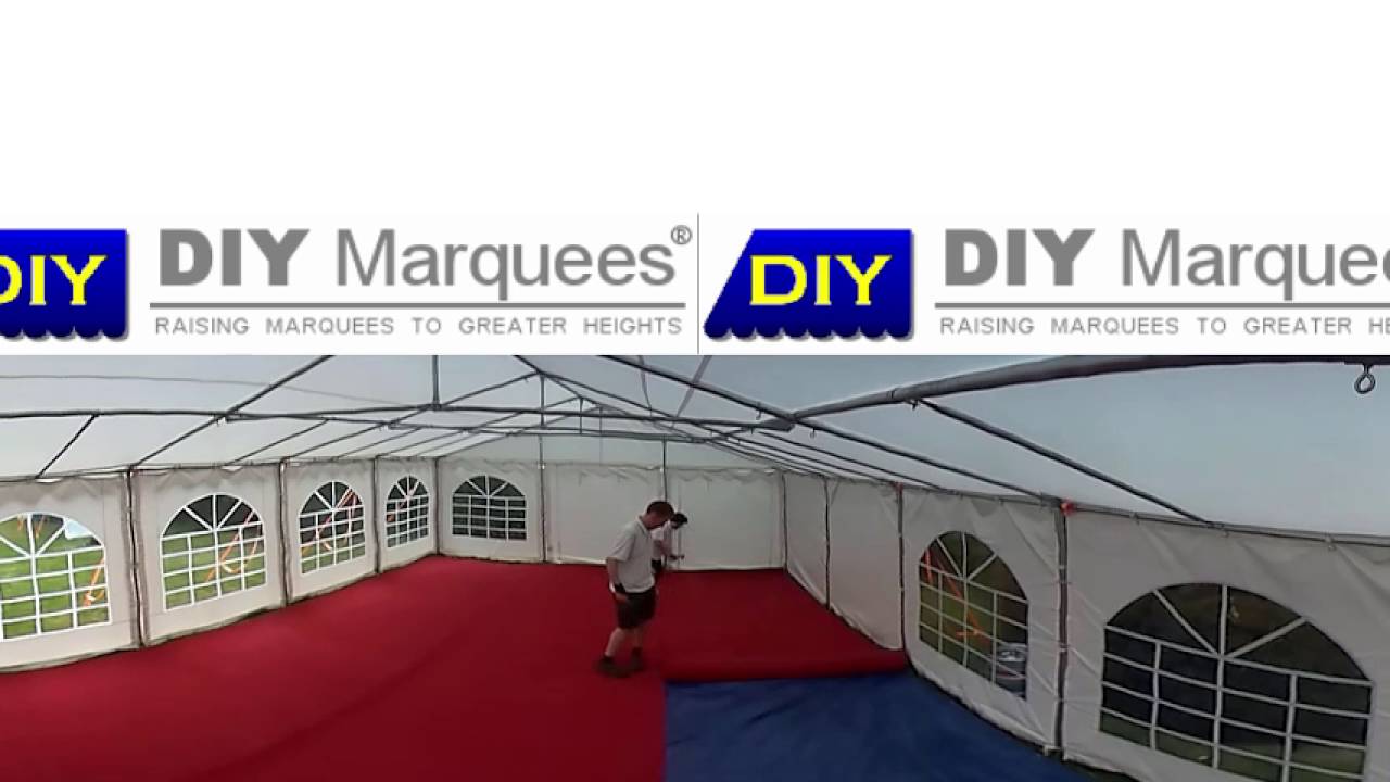 360 Degree Video - Laying  Carpet In a 6x12m DIY Marquee