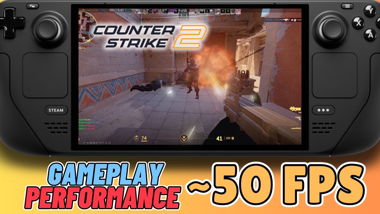 Counter Strike 2 on Steam Deck | SteamOS | ~50 FPS