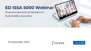Webinar on ISSA 5000 International Standard for Sustainability Assurance Webinar 29 Sep 2023