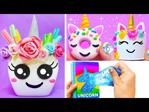 10 DIY UNICORN SCHOOL SUPPLIES For Back To School 2018 | Easy & Cute School Hacks