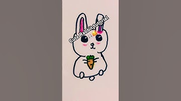 🐰✨Cute Rabbit Drawing Tutorial | Bunny drawing 🤩❤️ #shorts #art #rabbit #tutorial #cutedrawing