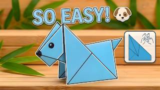 Fold a Cute Paper Dog in 2 Minutes 🐶 (No Experience Needed!) Origami Dog