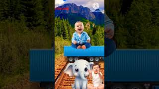 white colour cute elephant & baby vs hard of bigfoot & train driver tom#funny