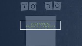Your 2020 Financial Checklist