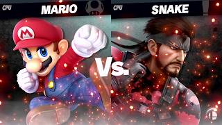 LVL 9 CPU Mario VS. Snake - Super Smash Bros. Ultimate