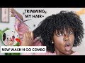 DIY TRIM + NEW WASH N GO COMBO | Natural Hair