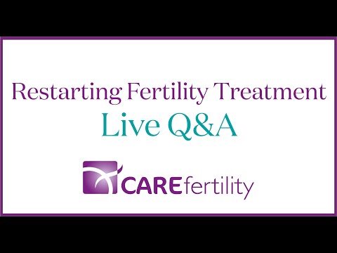 Restarting fertility treatment - Answering Your Questions | Live Fertility Q&A | CARE Fertility