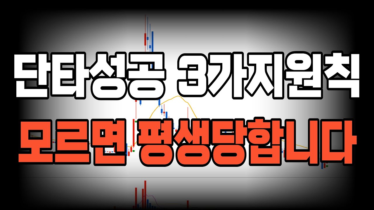 깡통차고서 깨달은 '단타성공 3가지원칙' 단타매매 성공의 계기가 되었습니다(단타로 인생 바꾼 계기)