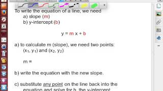 MPM2D - Review 04 - Slope & Equation of a Line