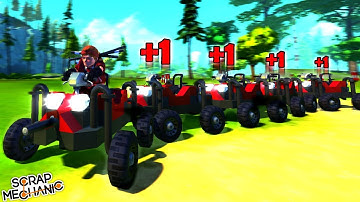 Centipede Car Race, But You Build As You Go! - Scrap Mechanic Multiplayer Monday