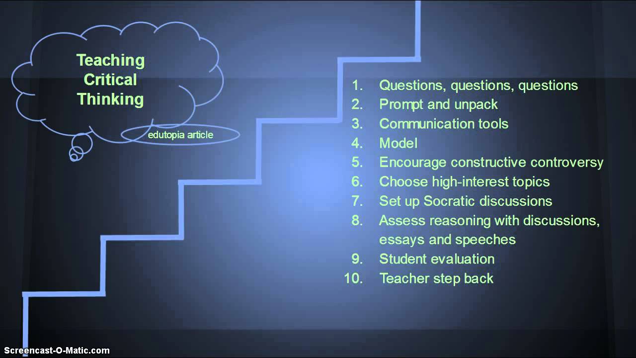 Stages of development in critical thinking