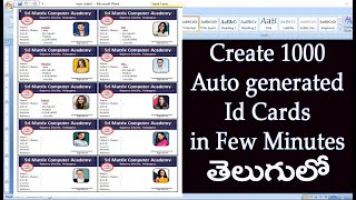 Multiple I'd cards design using mail merge in ms word in Telugu|| Sri Matrix channel