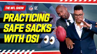 Practicing Safe Sacks With Osi Umenyiora 🤣 | How To Avoid Roughing The Passer Penalties ⚠️ | NFL UK