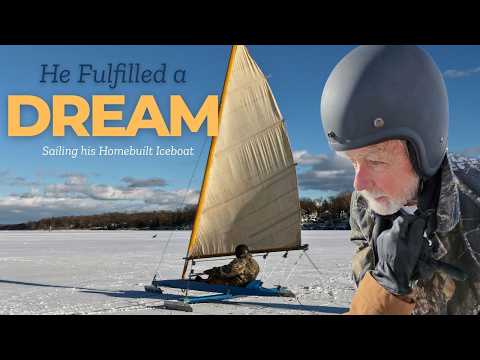 He Built a DN Iceboat in His Workshop… Then Flew Across the Frozen Lake!