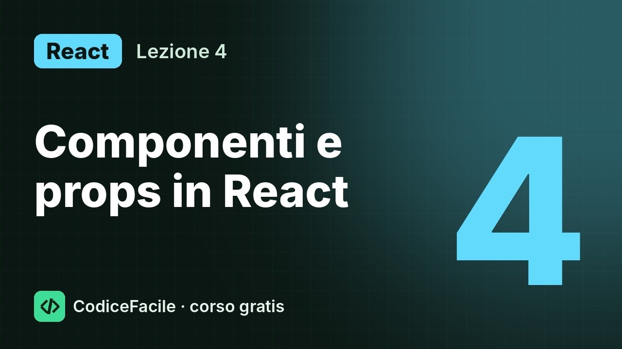 Corso React #4 – Componenti e props in React - YouTube
