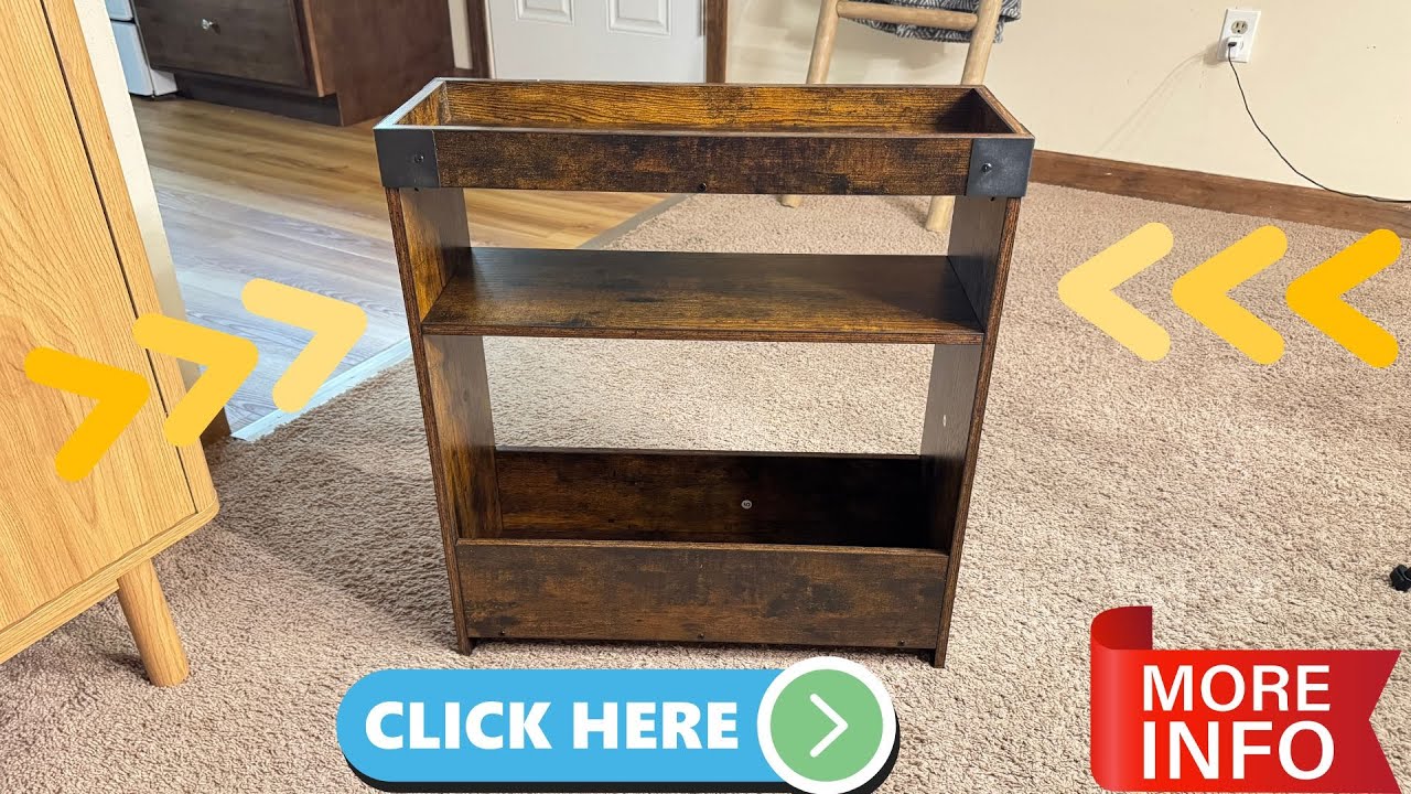 REVIEW // Farmhouse Narrow Side Table with Tray Top & Magazine Rack