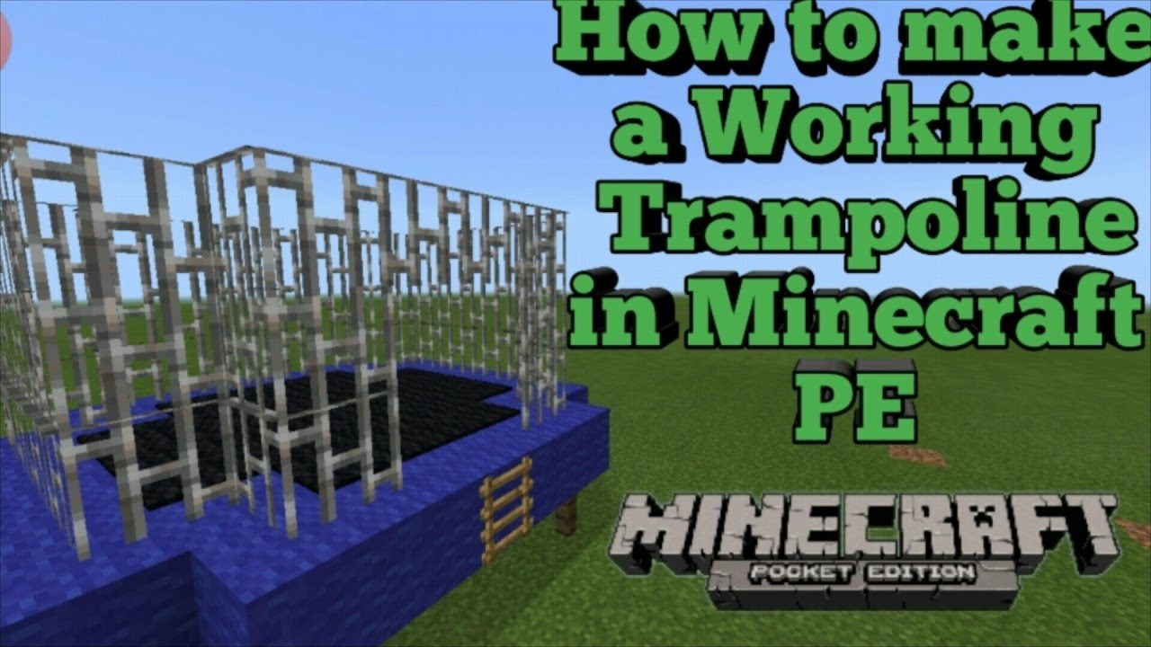How to make a working Trampoline in Minecraft PE - YouTube