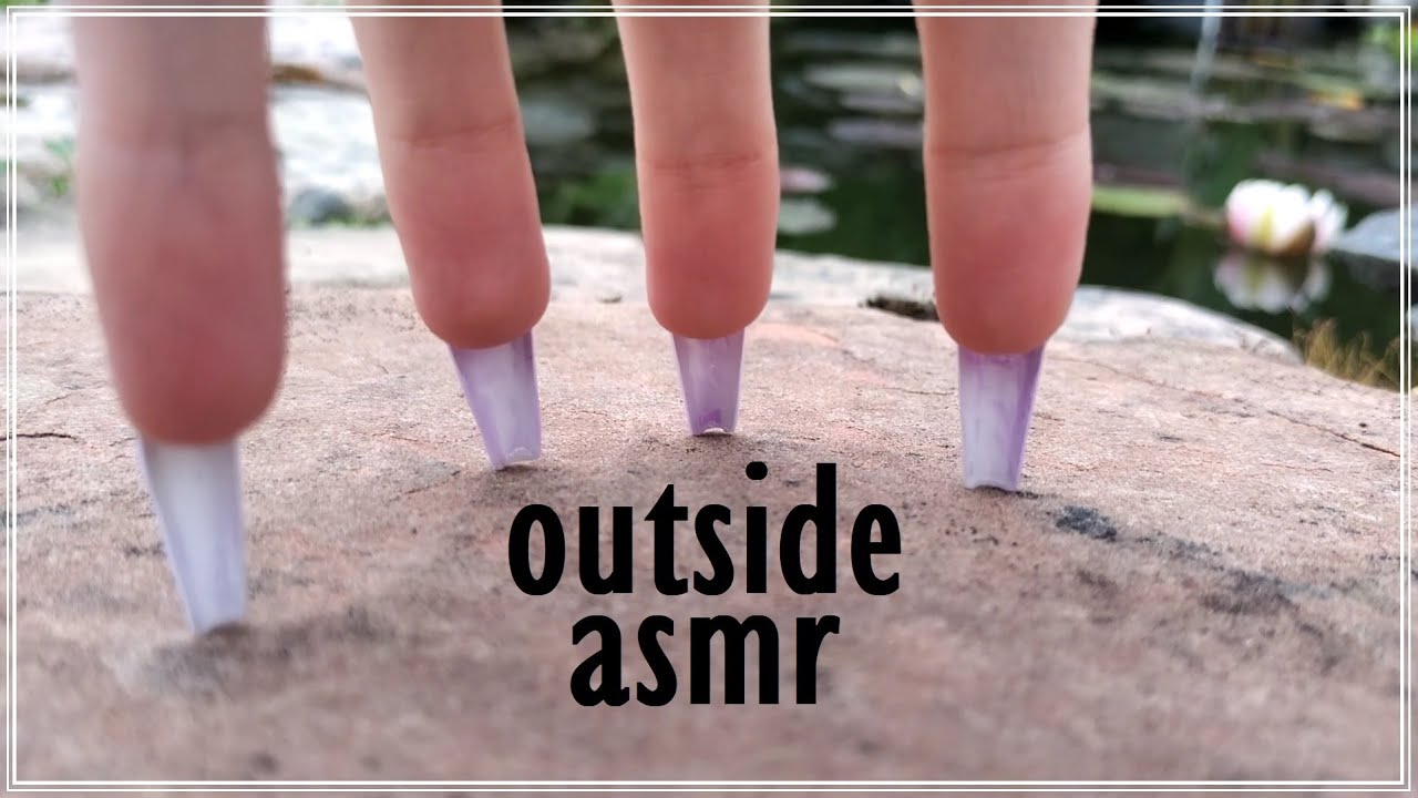 asmr | fast camera scratching outside + concrete scratching with long acrylic nails (no talking)