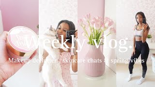 Makeup declutter , skincare chats &amp; spring vibes | Weekly Vlog 🌸