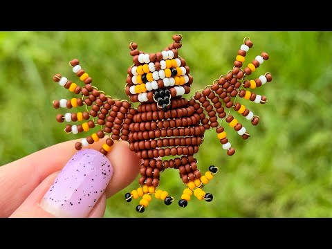 Белая сова из бисера