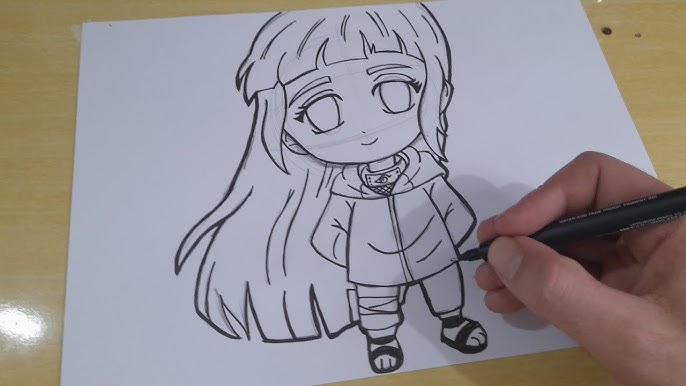 Como desenhar a HINATA HYUGA (Naruto) passo a passo, fácil e rápido 