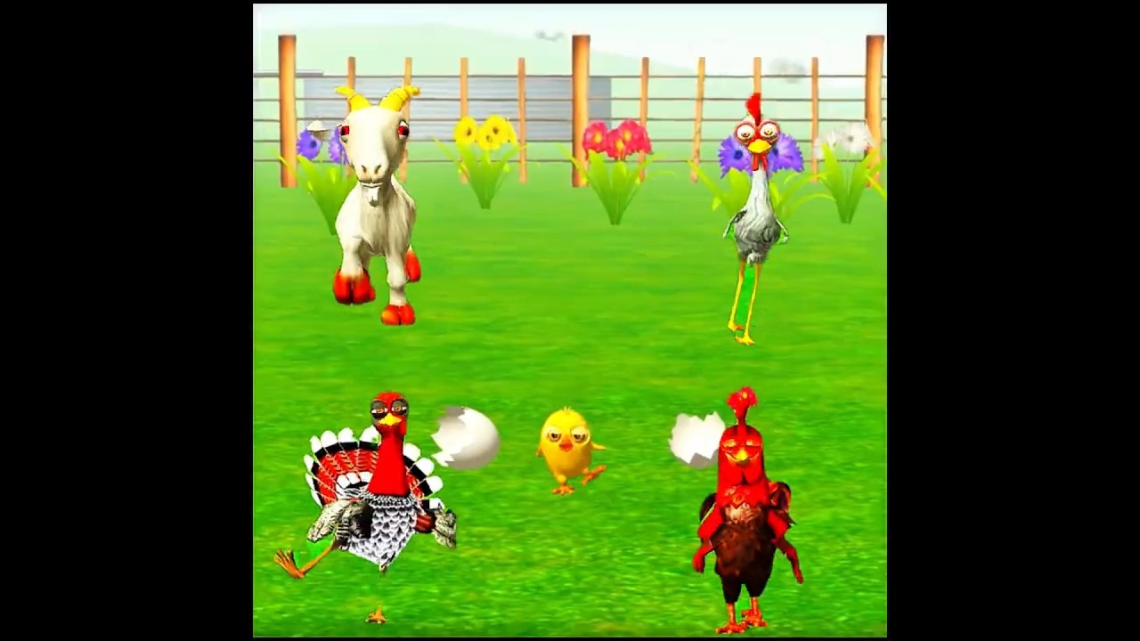 Baby chicken dancing her 4 Friend🦄new animals dancing video🥳