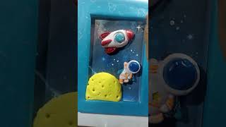 Easy Clay Painting Lost in Space #art#shorts#clay #craft #diy  #painting#youtubeshorts #handmade