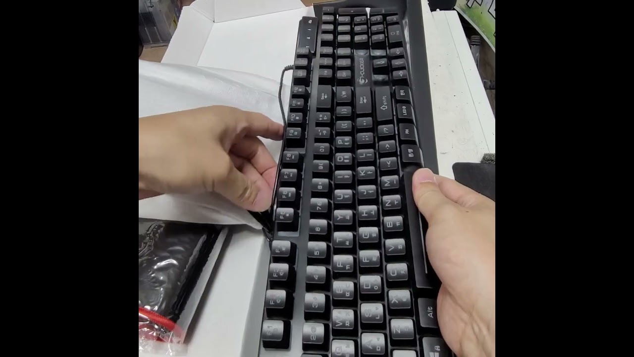 [컴퓨존] G Clicker 유선 데스크탑 세트, GMK 190 Rainbow With Pad 블랙 키보드USB 마우스USB 무지패드 구매후기