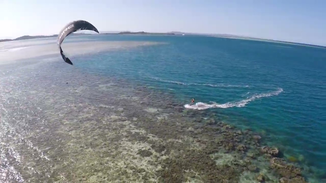 Fiji Times Kiteboarding over Reef YouTube
