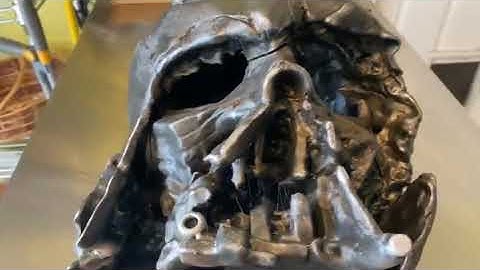 Melted Darth Vader helmet. 3D printed