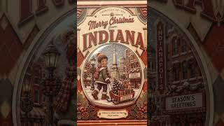 Merry Christmas from Indiana Vintage Snow Globe Holiday Postcard