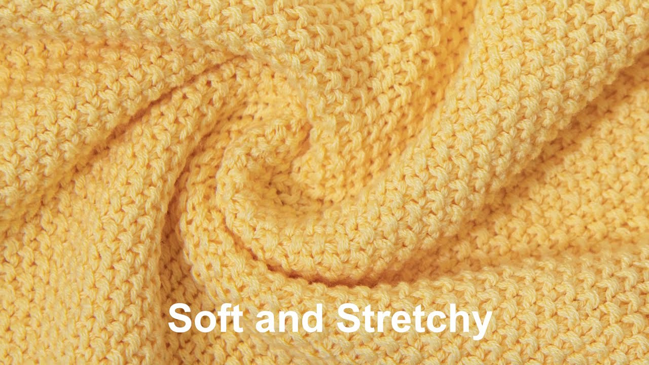 Cotton Cable Knitted Throw Blanket, Decorative Blanket for Sofa Couch with Geometric Design