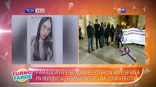 Paraguayas se manifiestan en España exigiendo justicia por el asesinato de joven compatriota